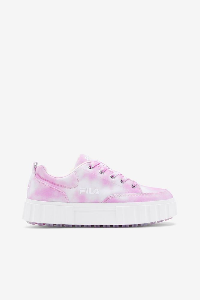 Fila Sandblast Low Mottled Tie Dye Pink Sneakers Womens - NZ 95607-DHNS